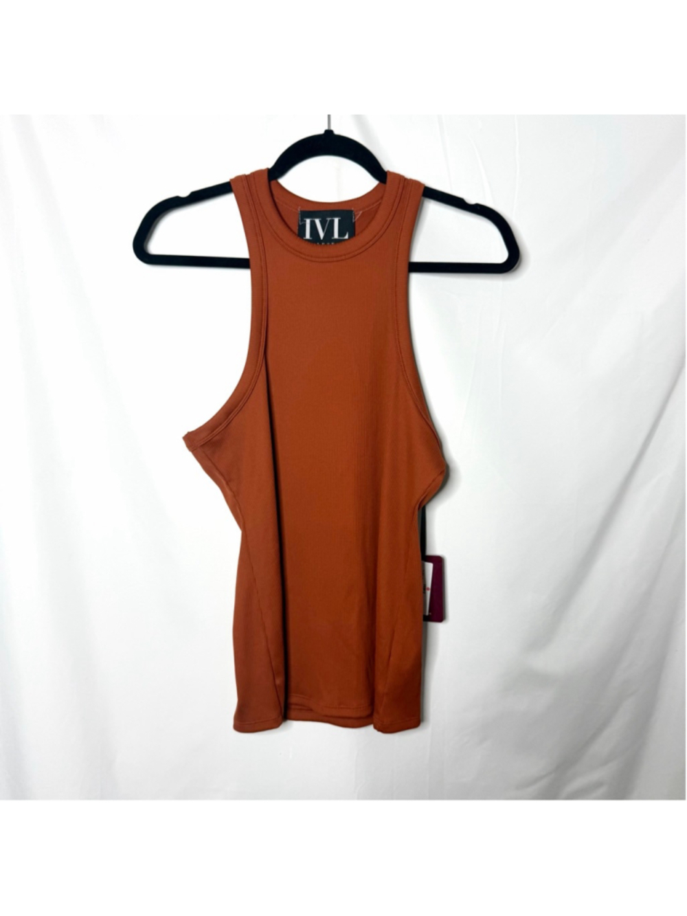 IVL Collective Rust Ribbed Tank Top L NEW with tags